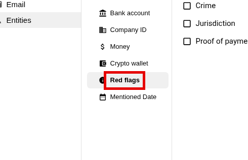 A red frame marks Red flags.