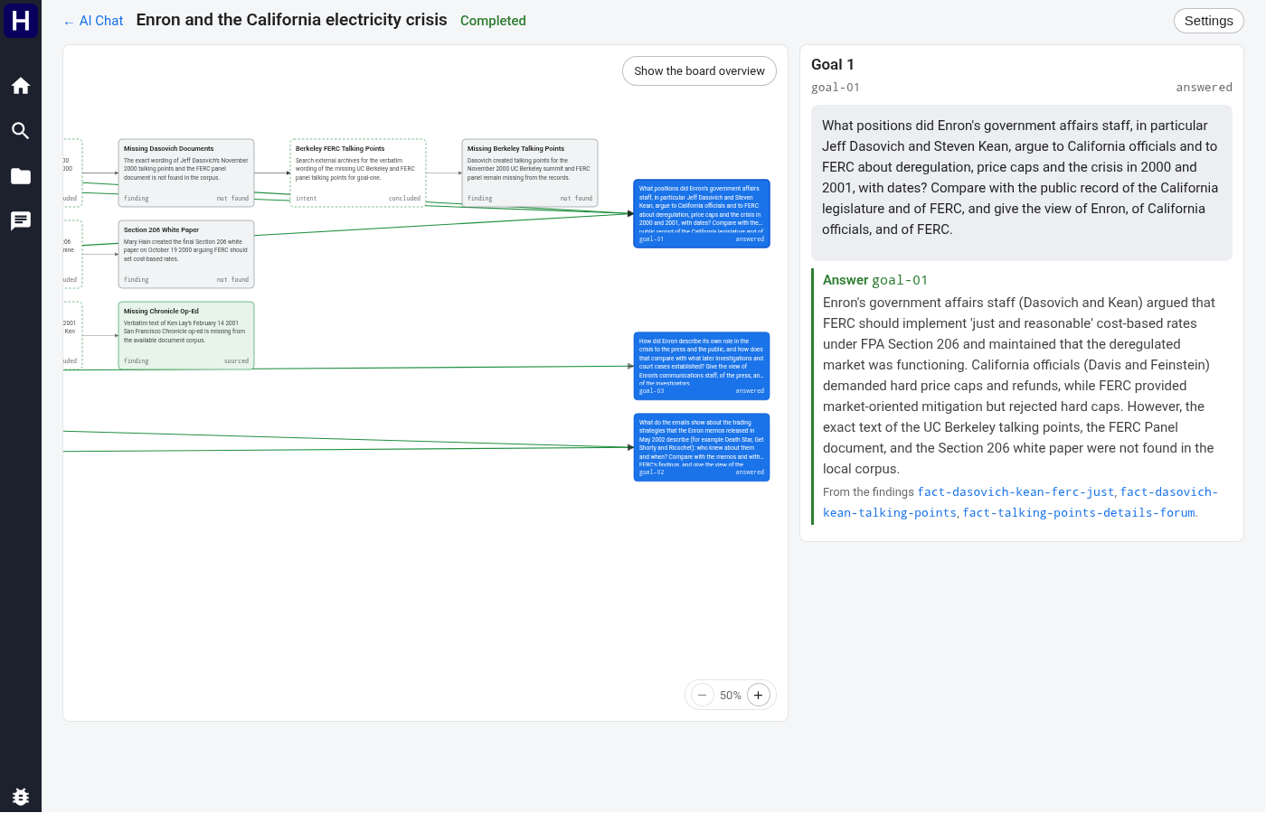 An accepted goal answer with its proposal controls removed