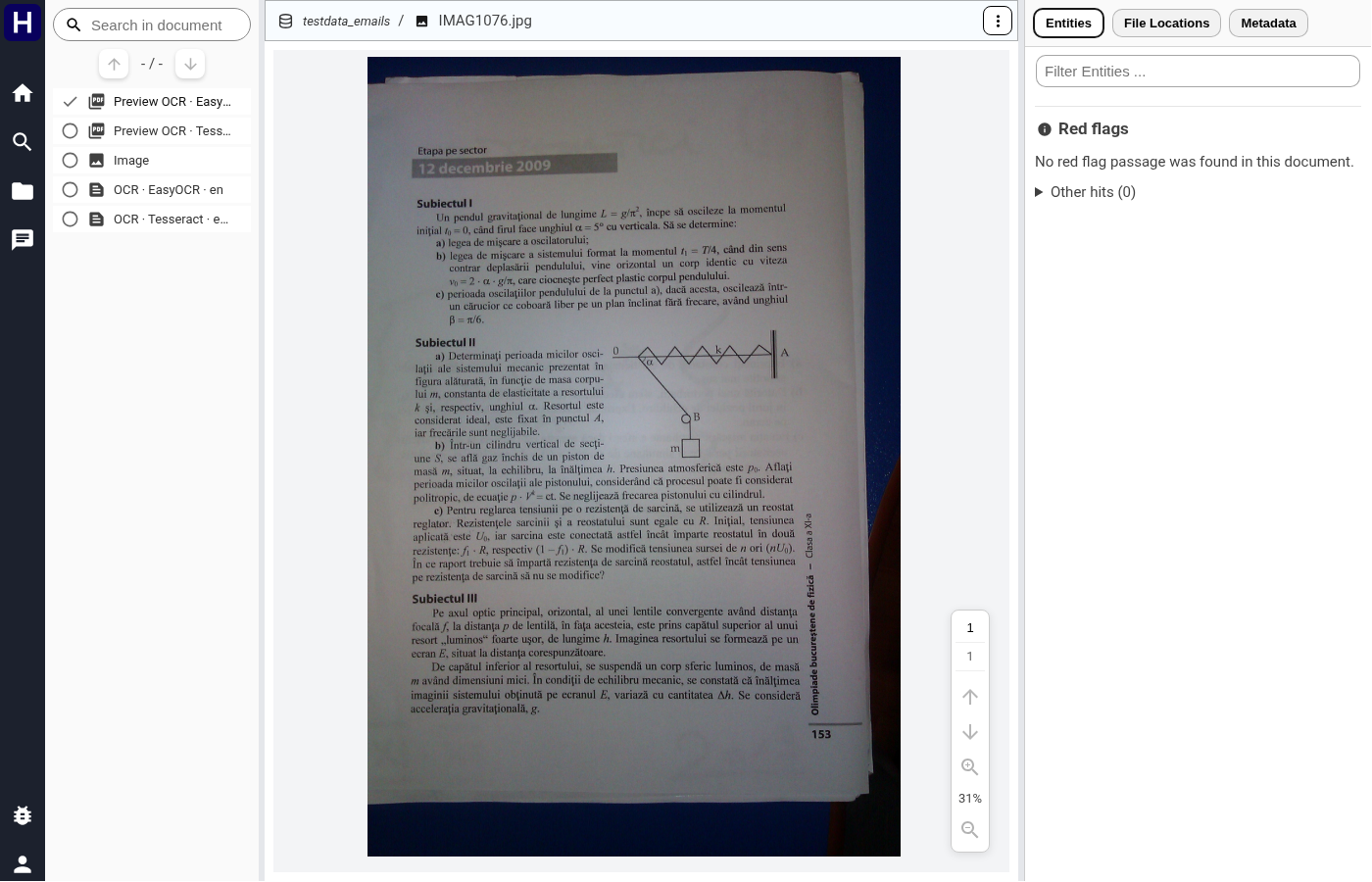 A scanned image and its OCR