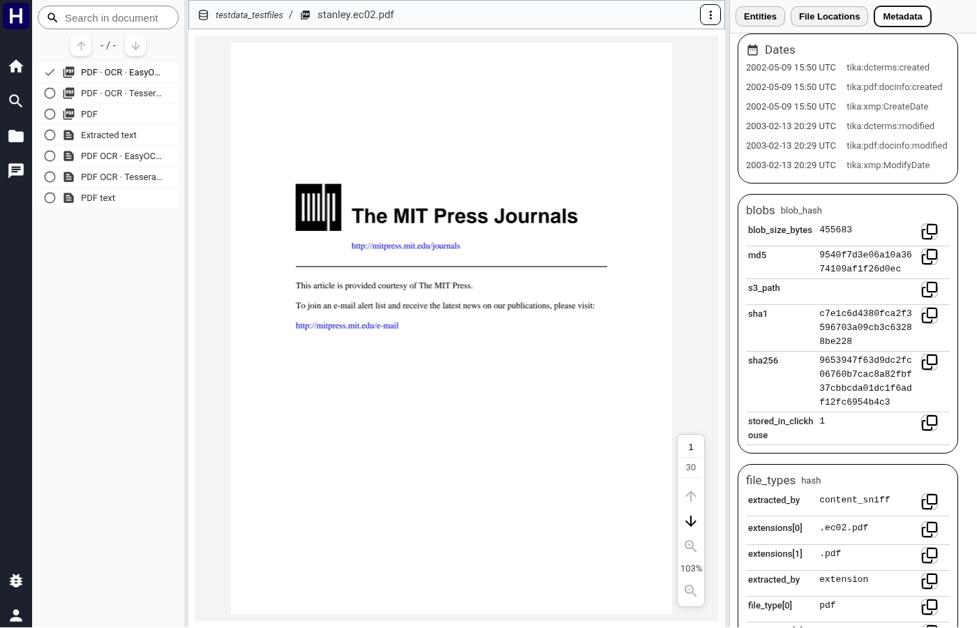 Document metadata