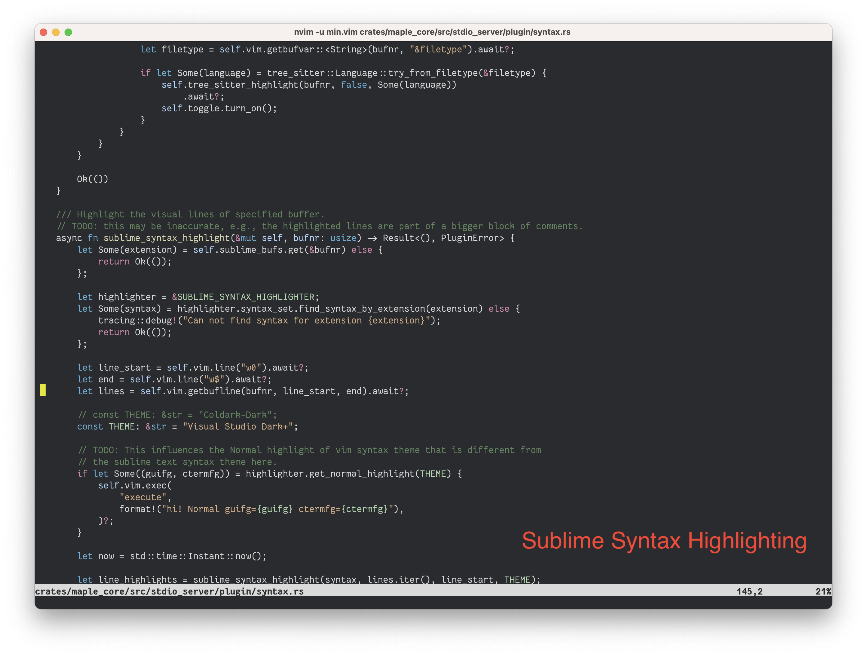 Sublime Syntax Highlighting