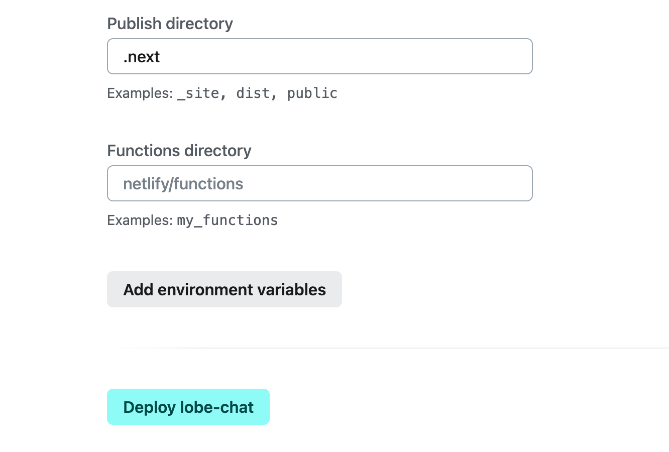 Add LobeChat site environment variables