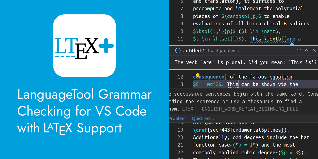 Grammar/Spell Checker for VS Code with LanguageTool and LaTeX Support