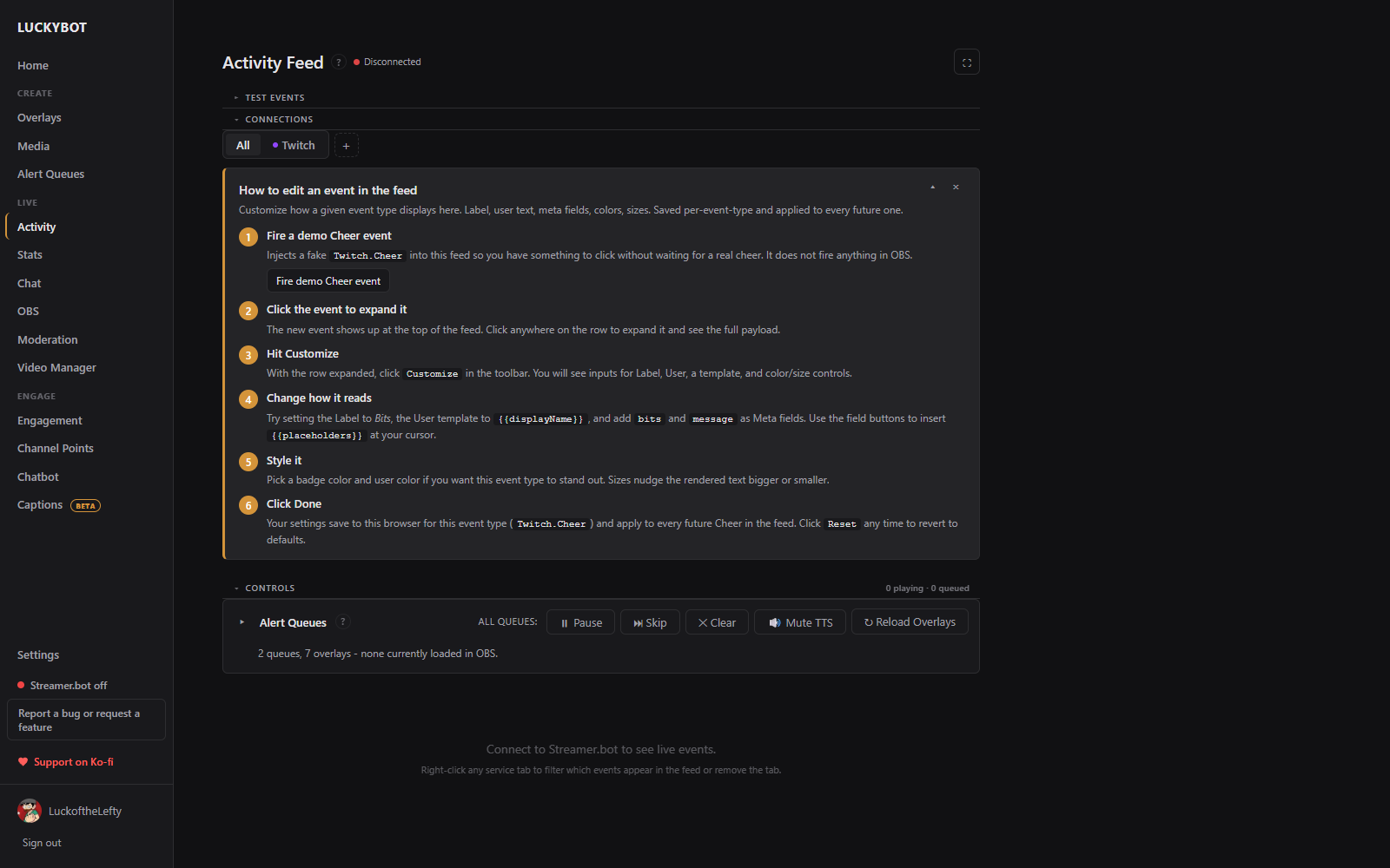 Activity feed