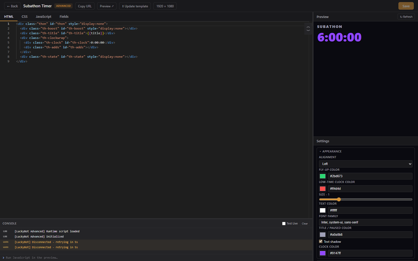 Advanced editor