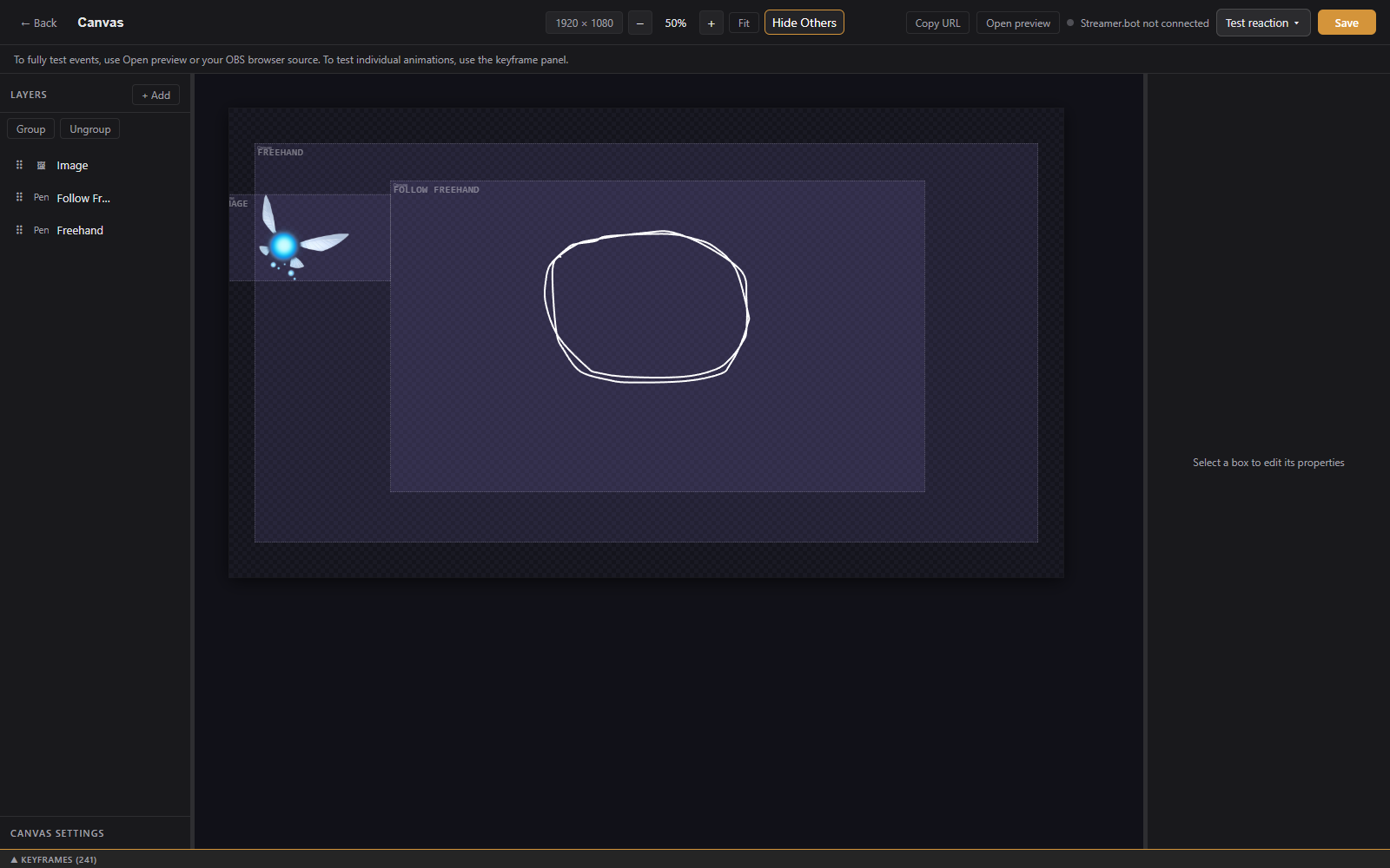 Reactive overlay editor