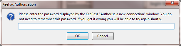 Screenshot of Connection authorisation Firefox dialog