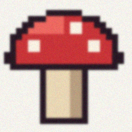 The render: a blurred mushroom on a near-white ground