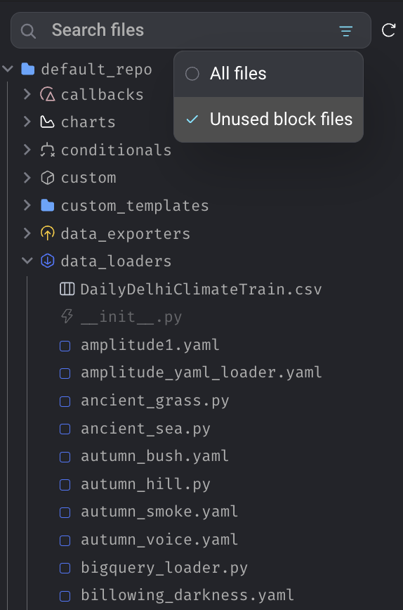 Unused block files