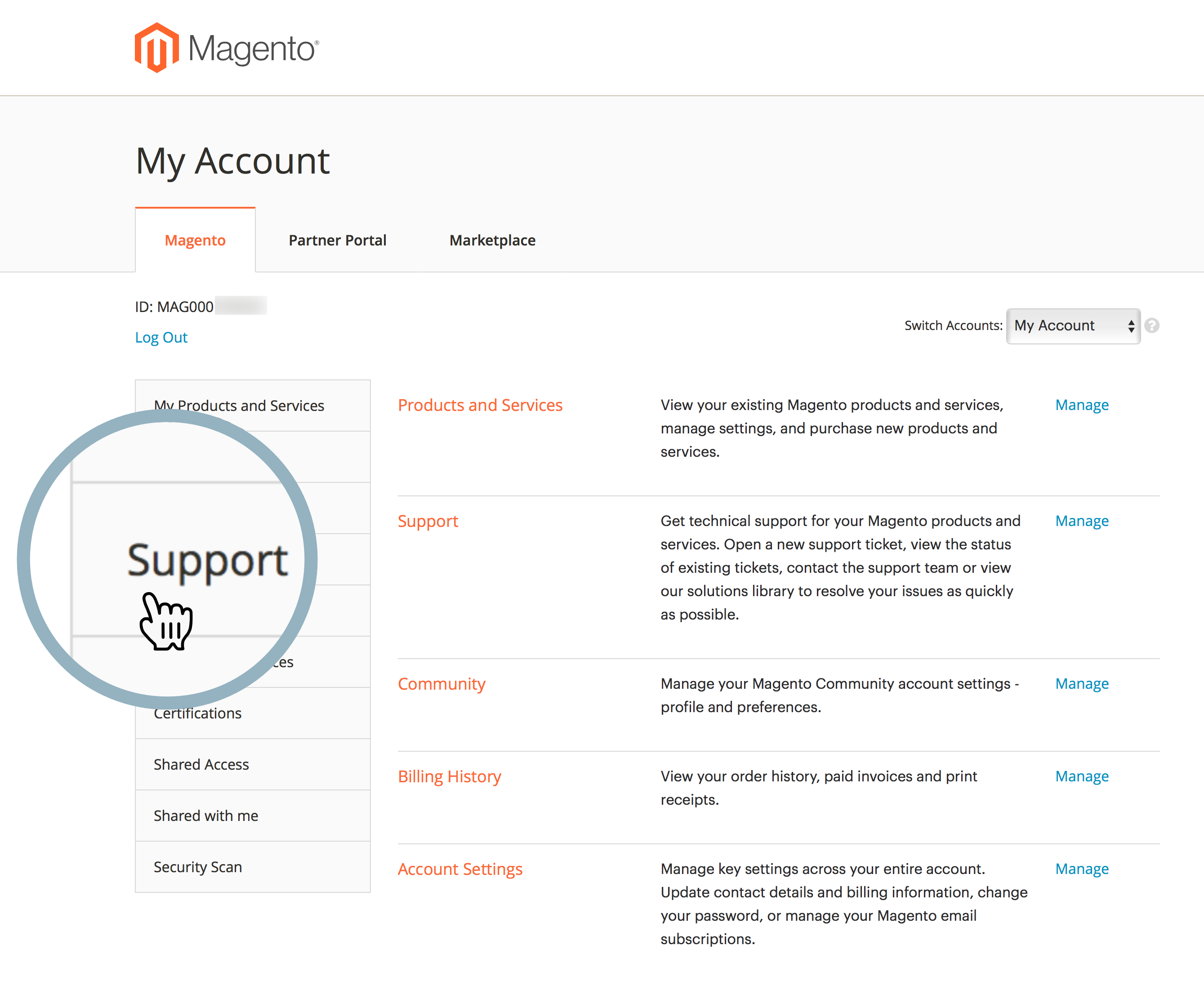 magento_account_support_tab.png
