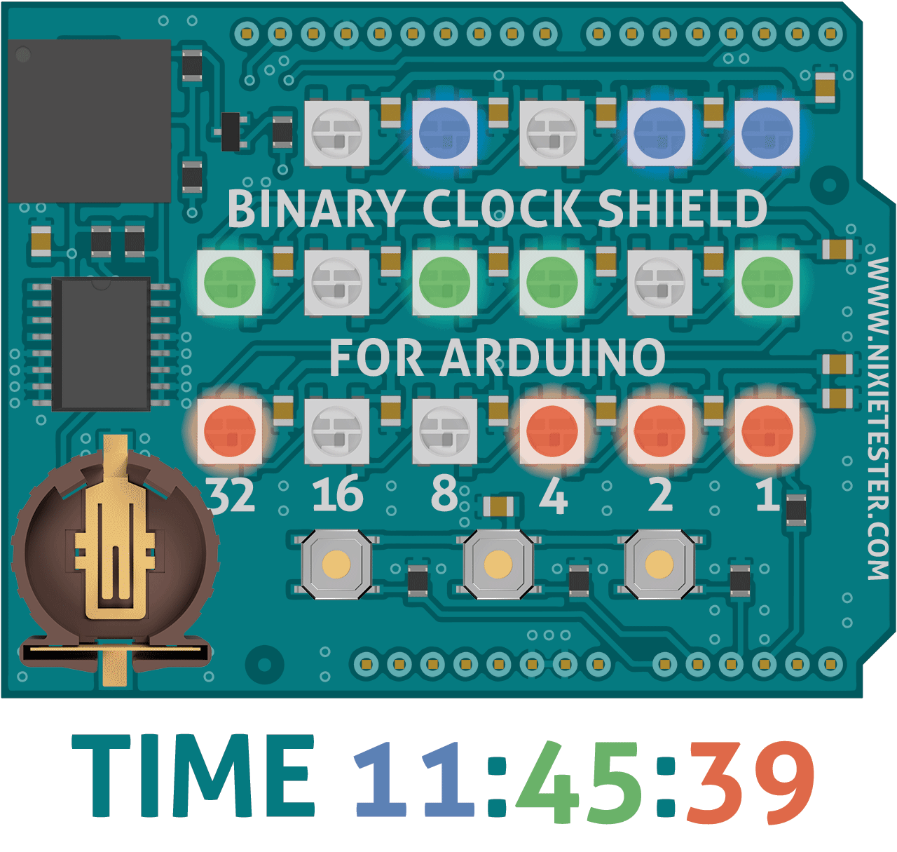 Binary Clock Shield