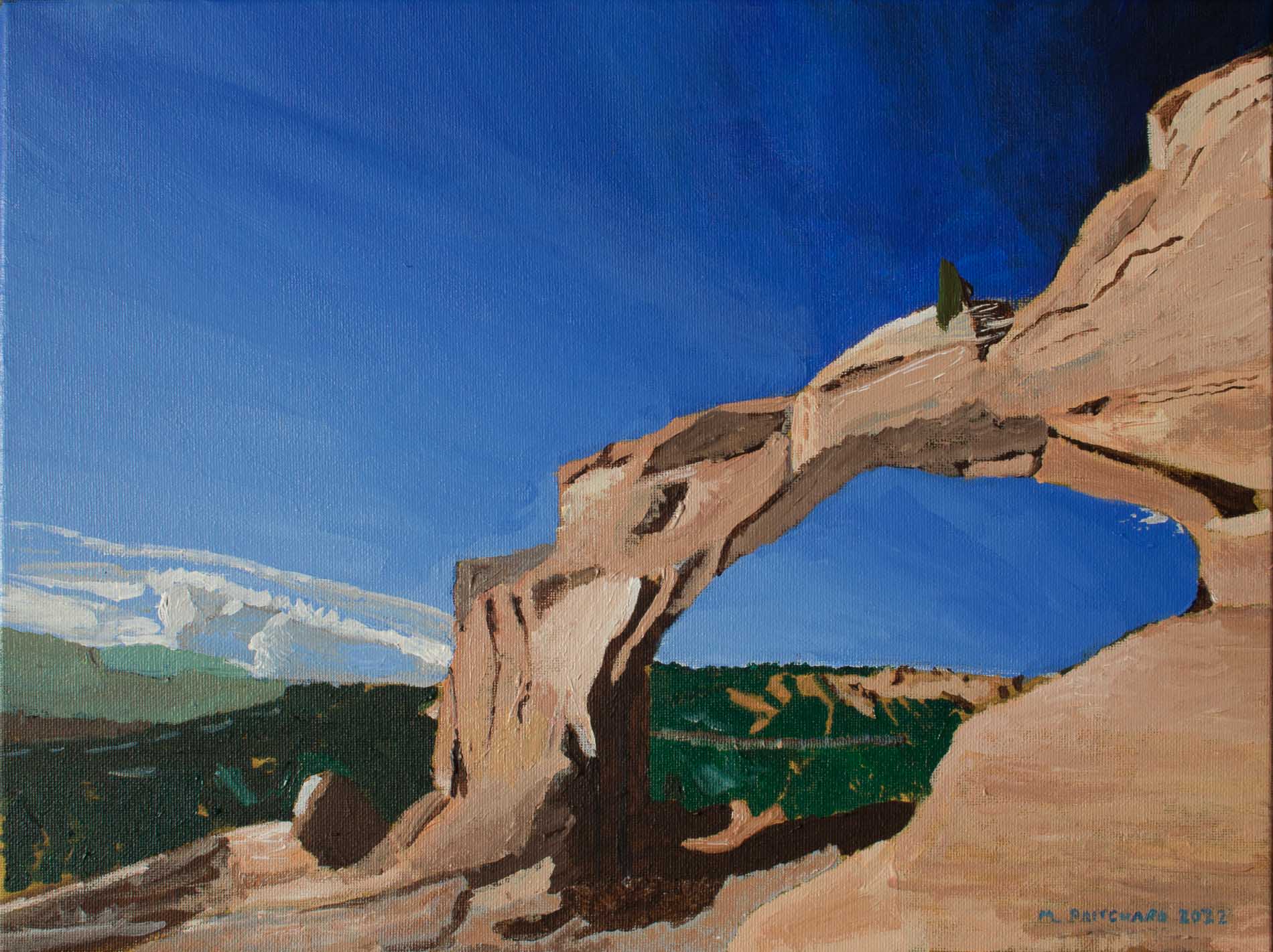 Acrylic painting of Broken Arch, Utah
