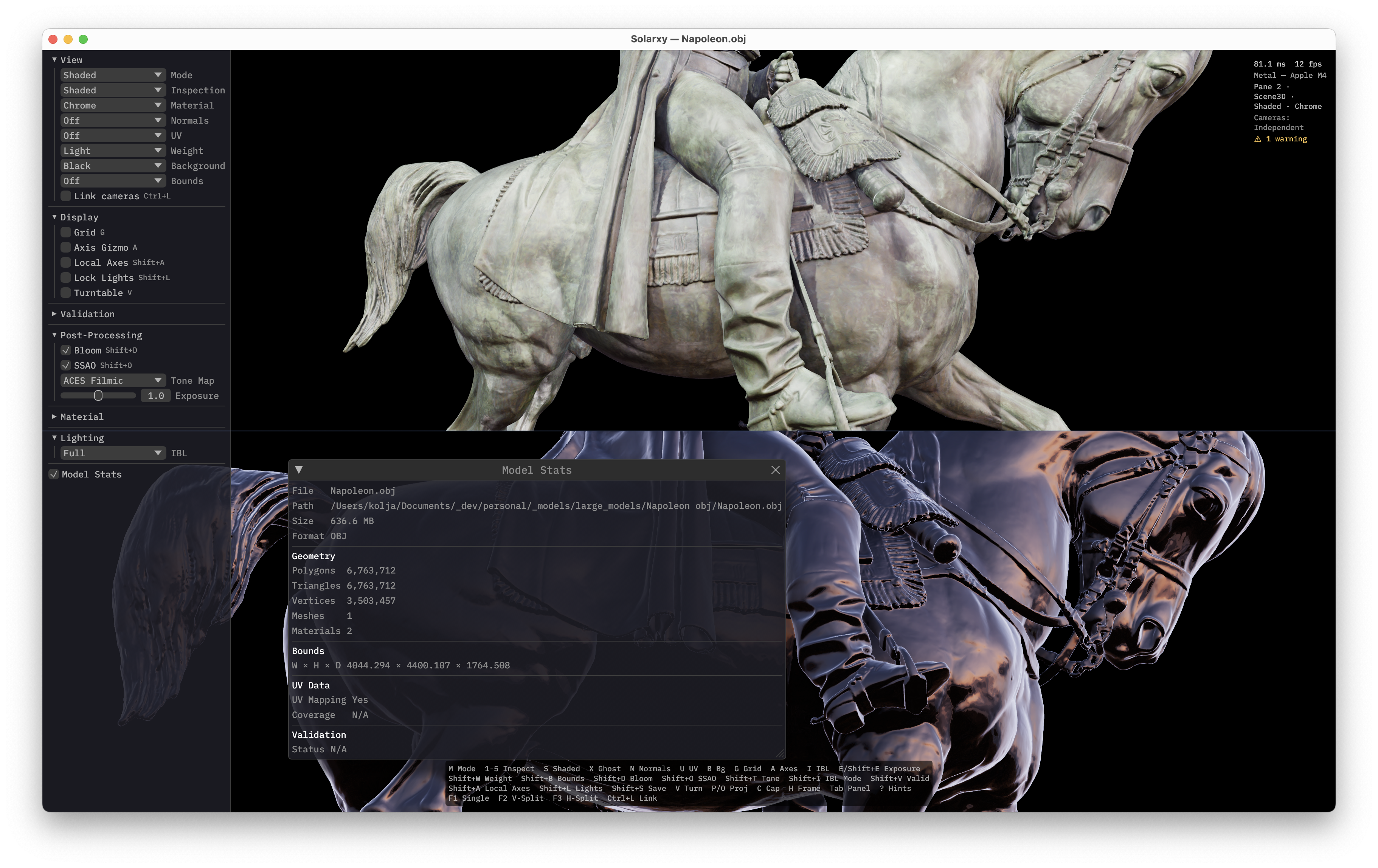 Split viewport - 3D and UV side by side