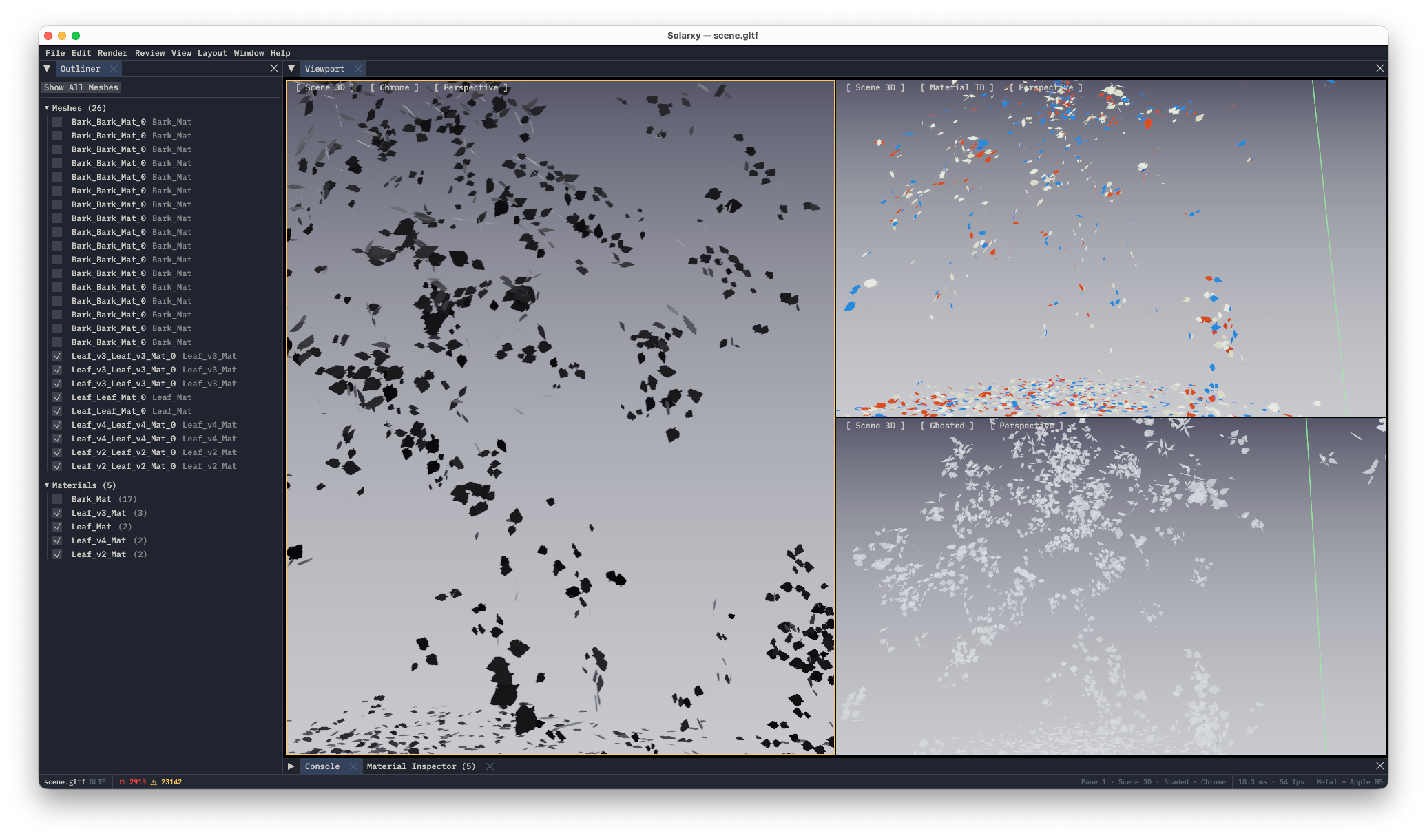 A single mesh isolated in the Outliner