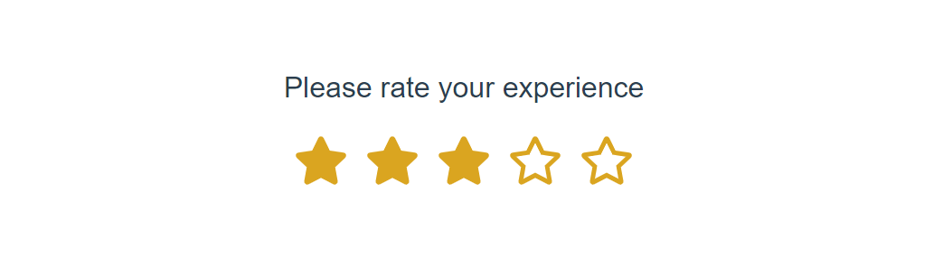 image of five star input asking for a review