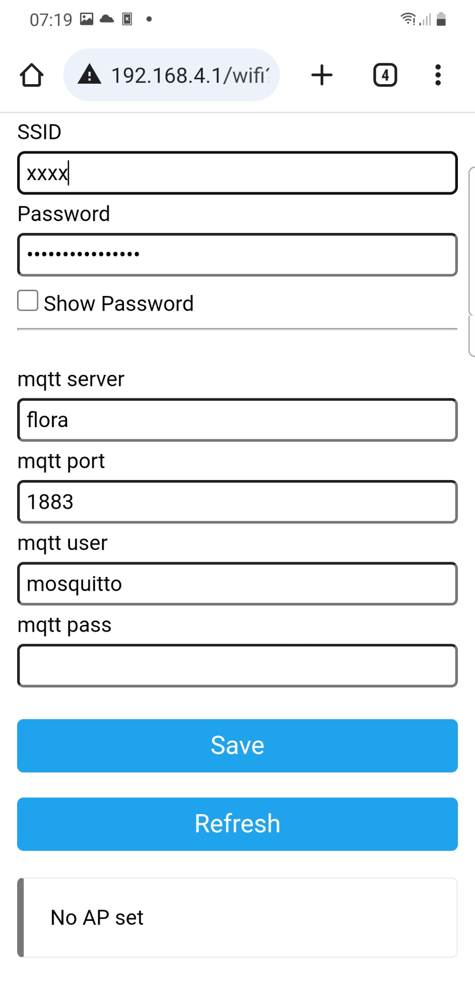 WiFiManager Configuration Screen