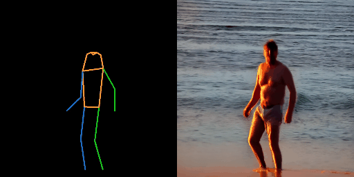 a man in the sea, at sunset.gif