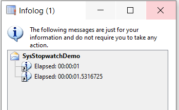 SysStopwatch demo job