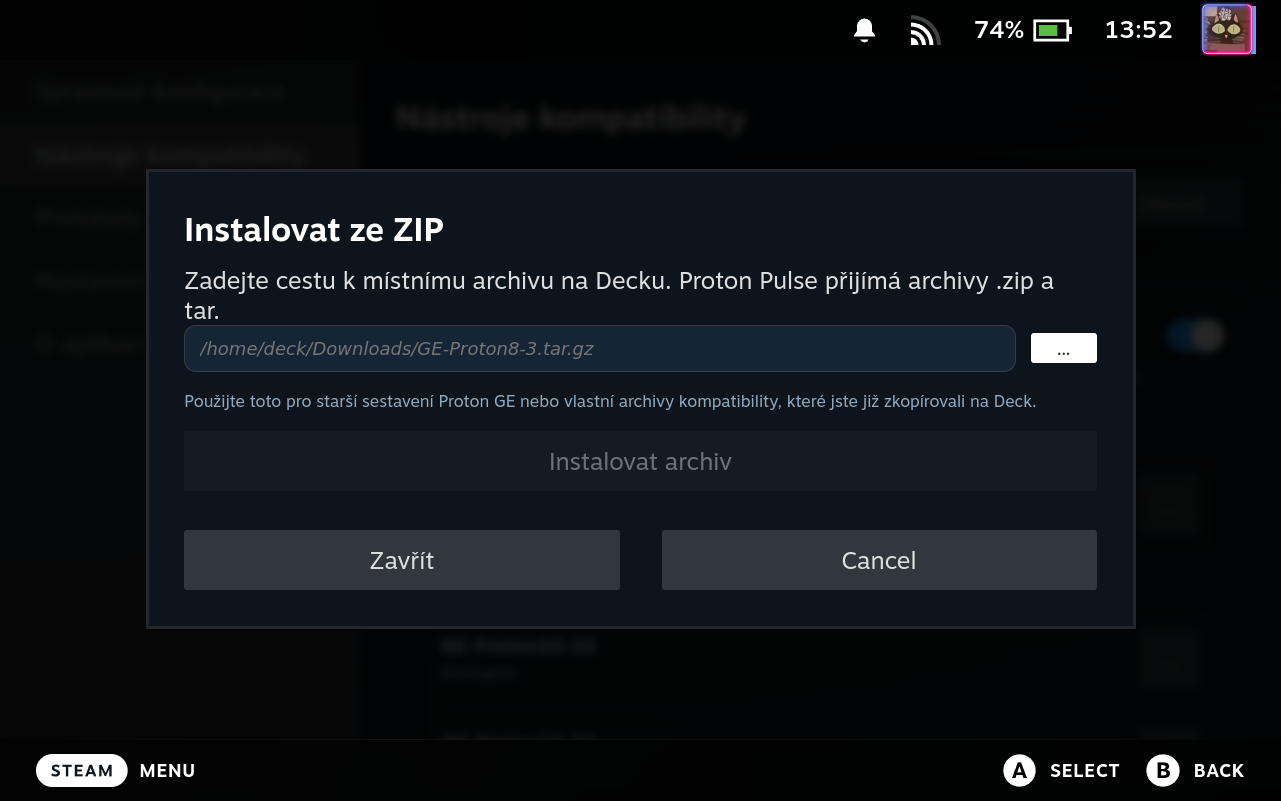 Compatibility Tools Install From ZIP