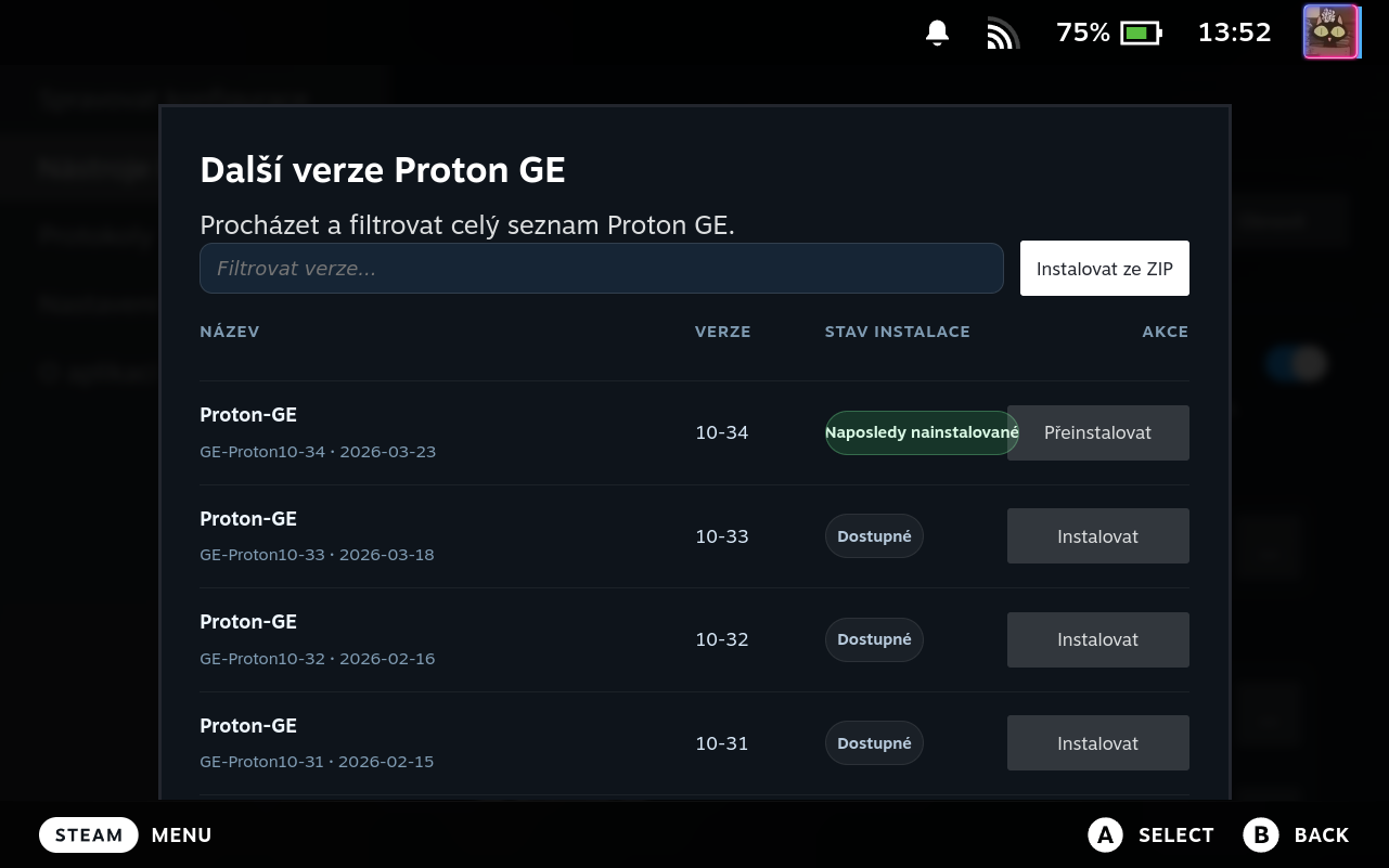Compatibility Tools Release Picker