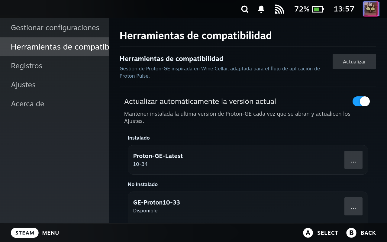 Compatibility Tools Tab
