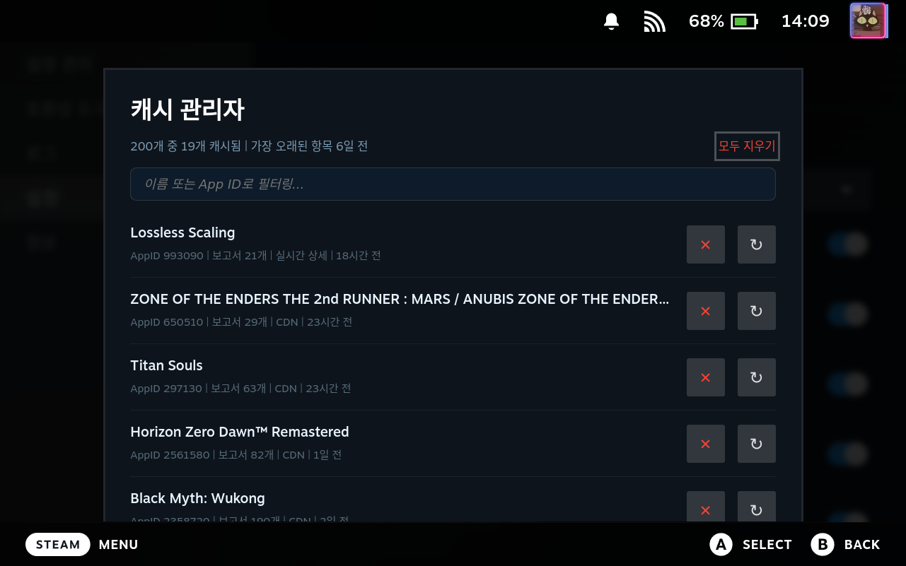 Cache Manager Modal