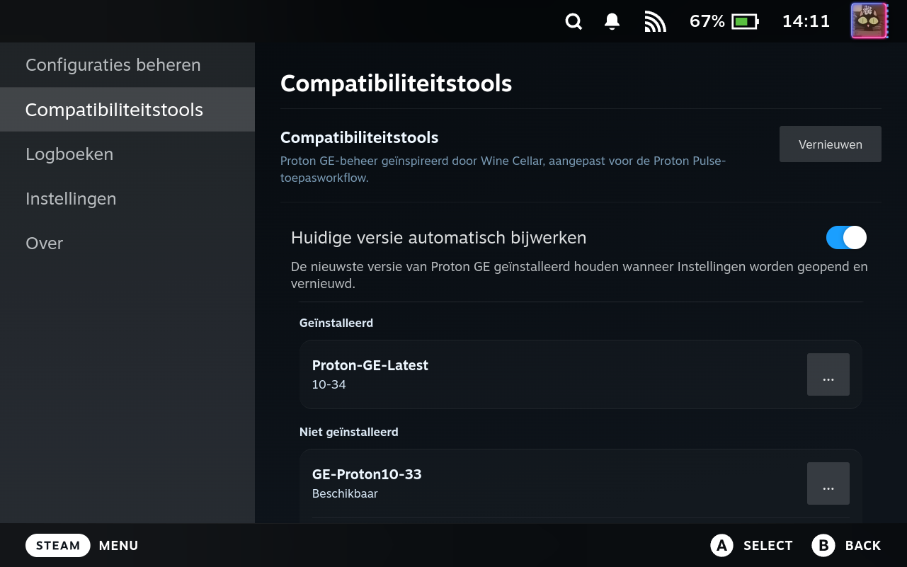 Compatibility Tools Tab