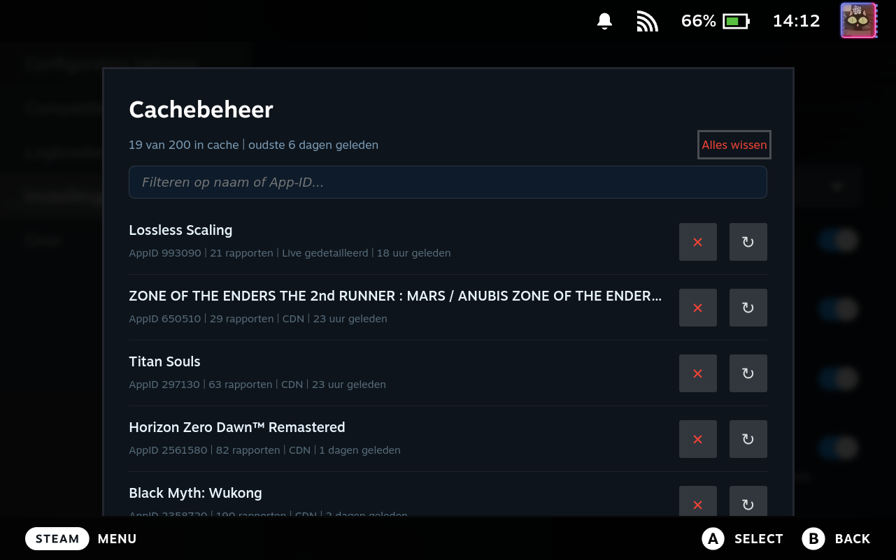 Cache Manager Modal