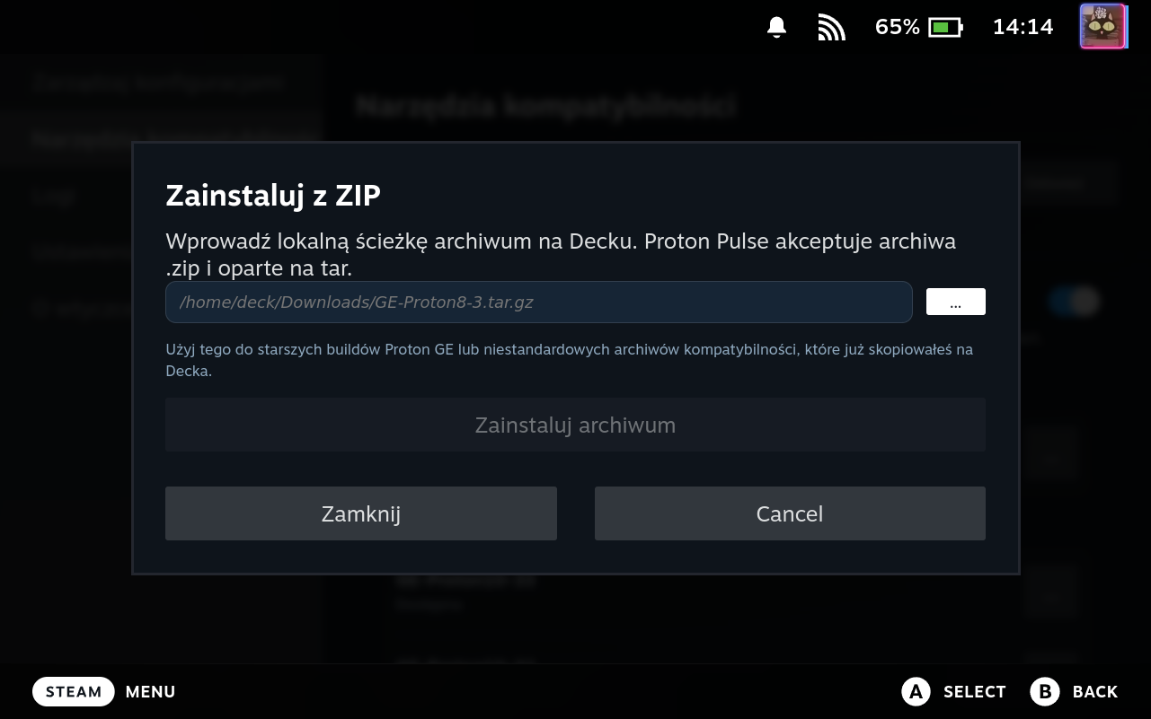 Compatibility Tools Install From ZIP