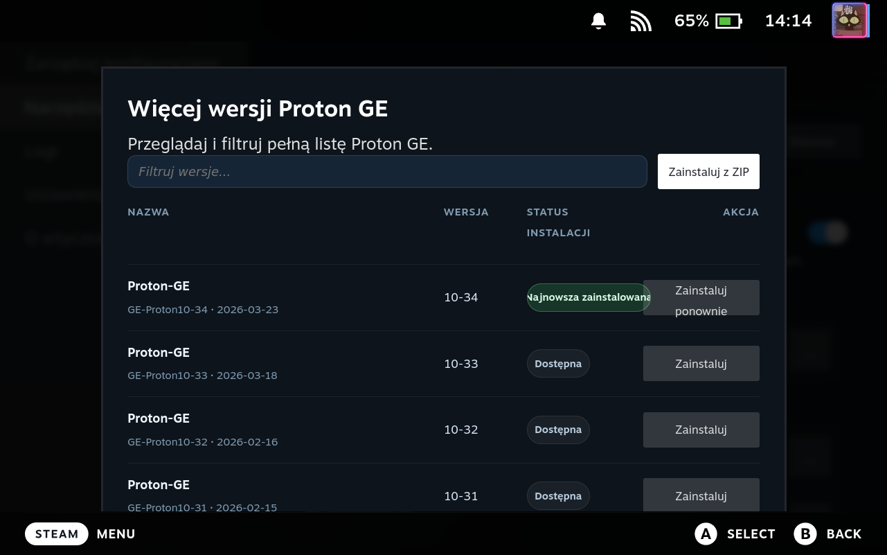 Compatibility Tools Release Picker