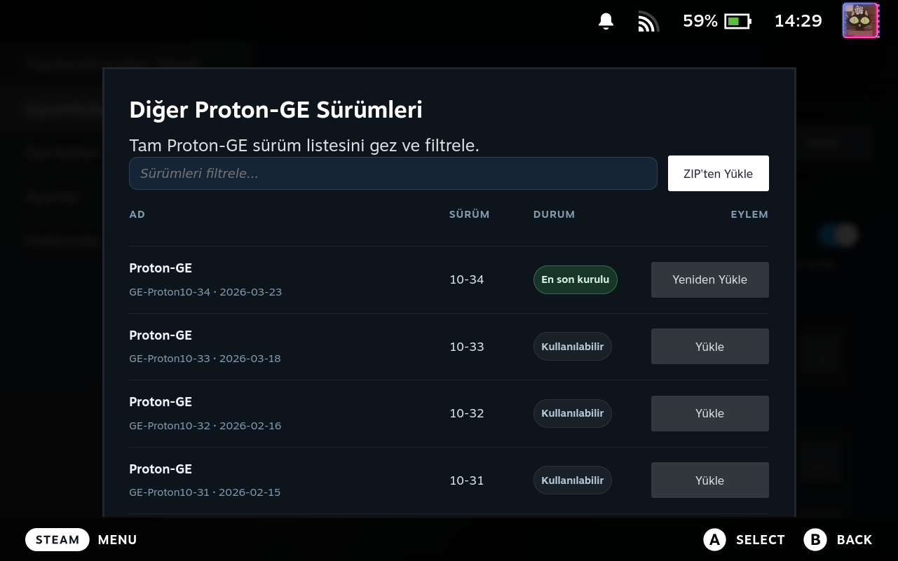 Compatibility Tools Release Picker