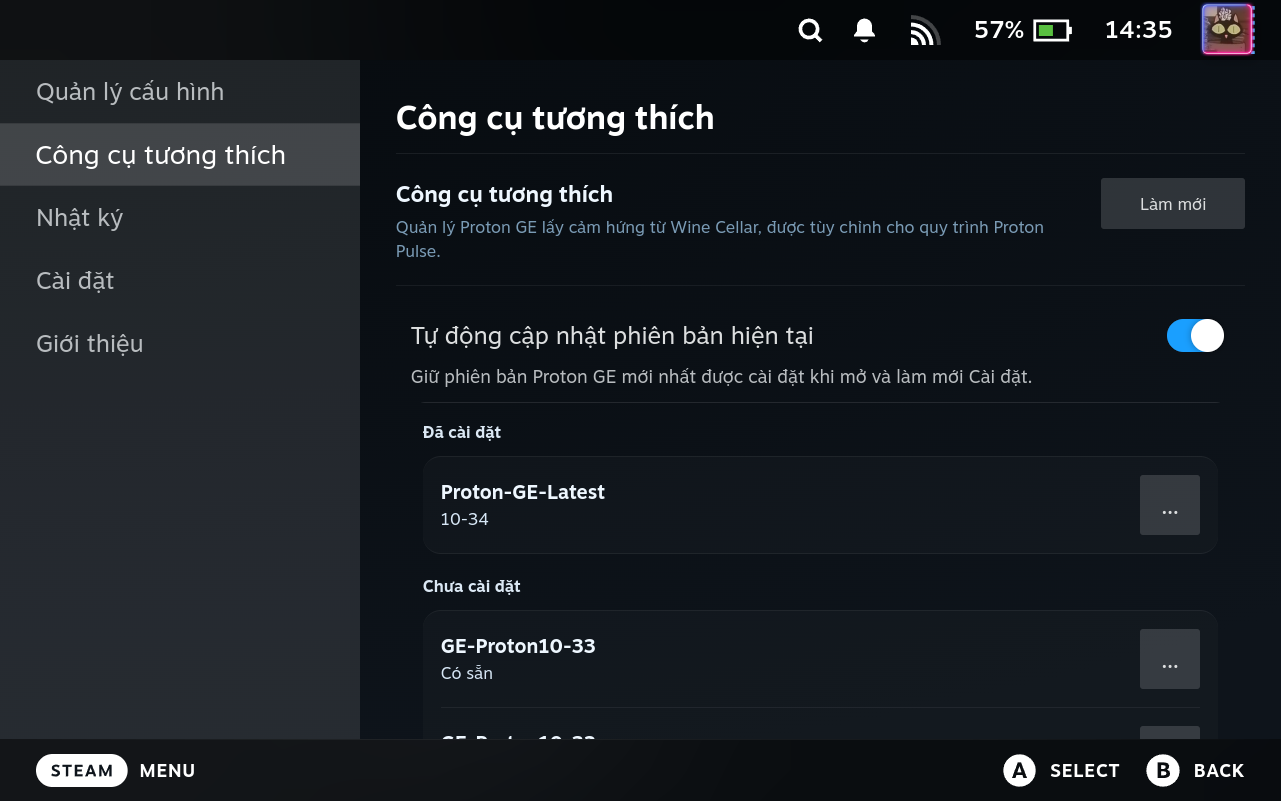 Compatibility Tools Tab