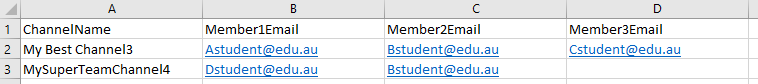 Sample csv