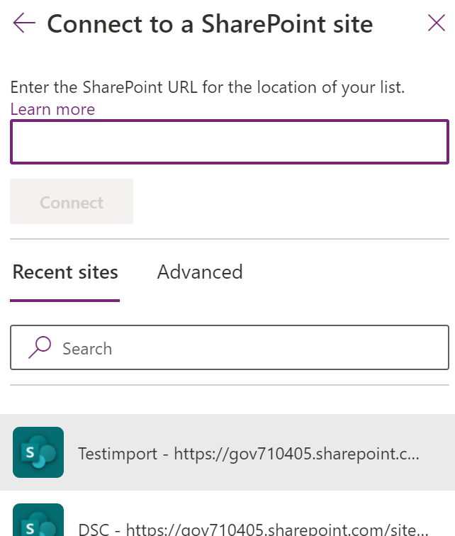 Select  SharePoint site