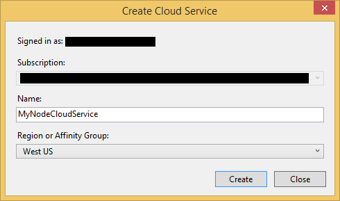 Create Cloud Service