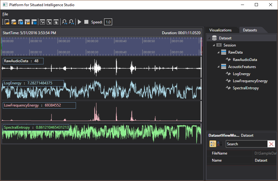 Visualizing dataset with raw and derived partitions