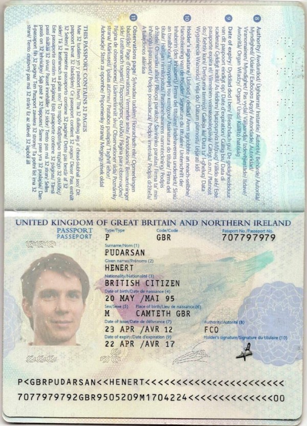 Passport sample