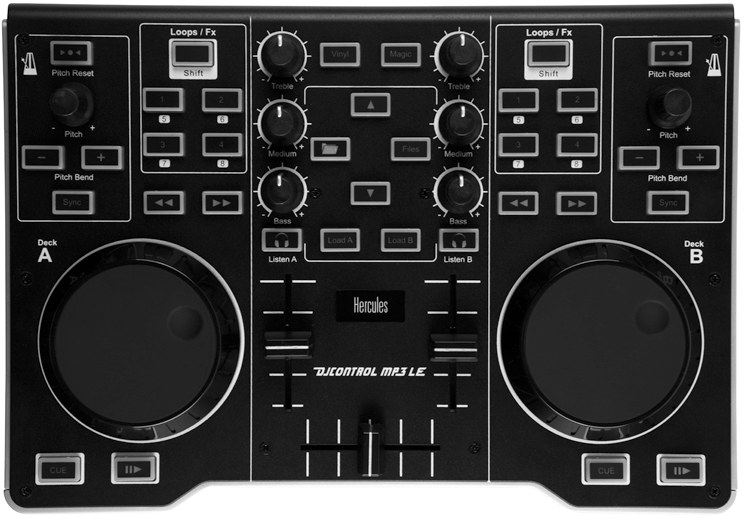 Hercules DJControl Instinct 2 Channel Pro DJ Controller Party Laptop USB  Mixer