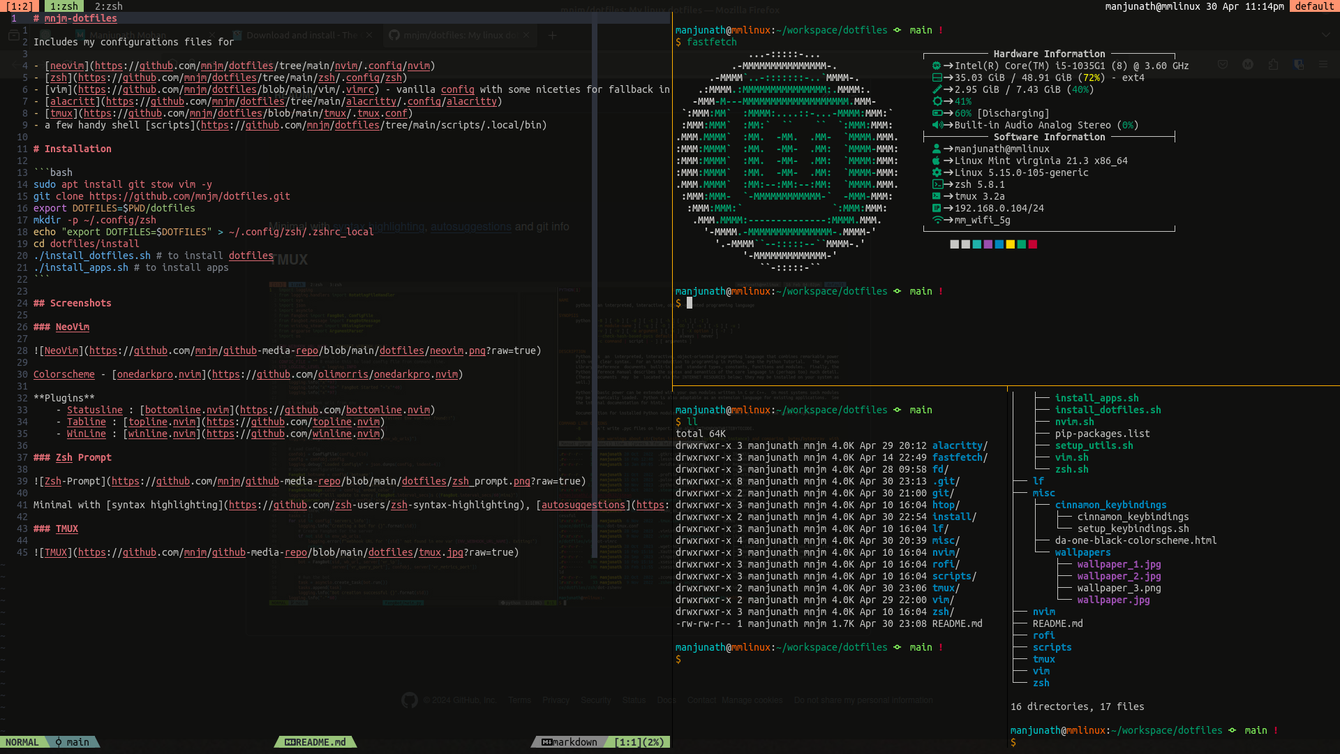 TMUX Screenshot