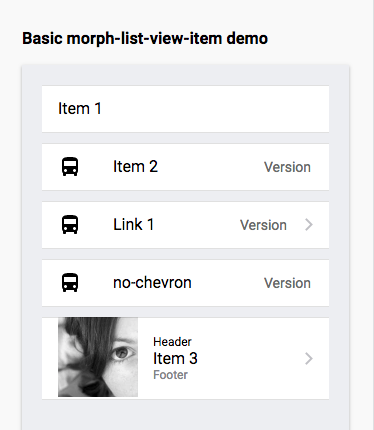 IOS morph-list-view-item demo