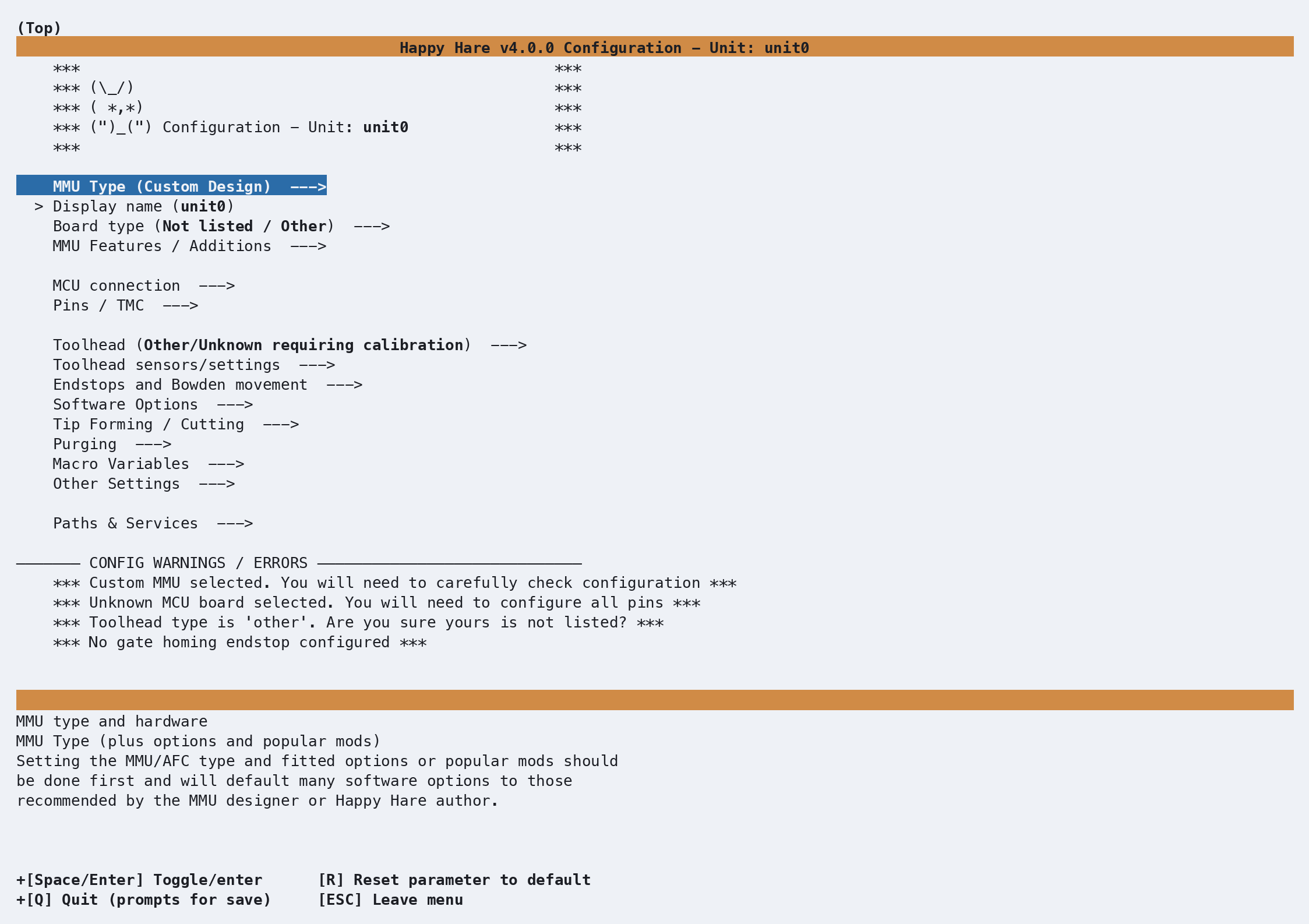 First run: nothing configured yet