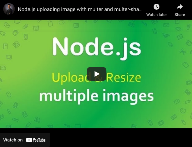 Node.js uploading image with multer and multer-sharp-resizer