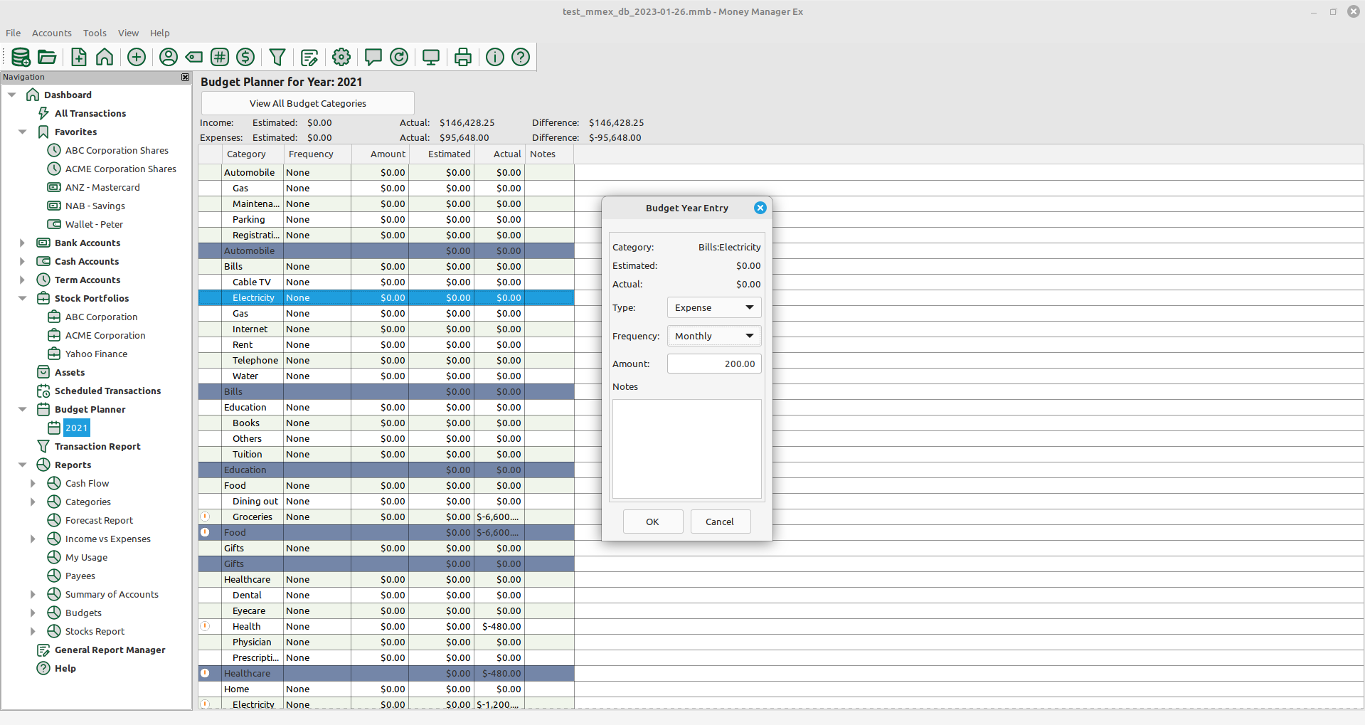 Budget Planner (MMEX 1.7.1-RC.1 64-bit on Linux Mint 21.3 Cinnamon)