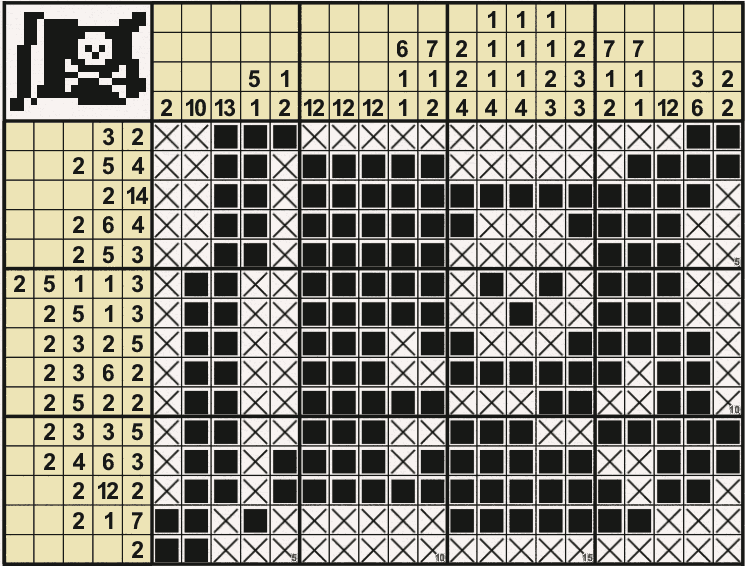 An example of a nonogram puzzle