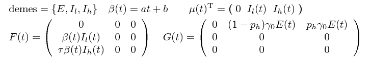 Ebola SEIR matrices