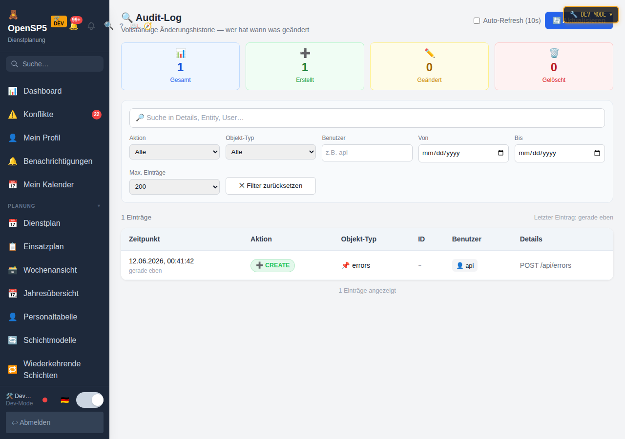 Audit-Log Screenshot