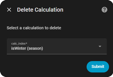 Delete Calculation Selection