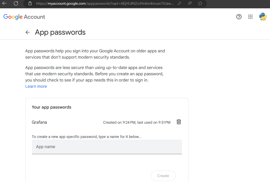 grafana_gmail_app_passwords