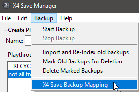 x4 save backup mapping