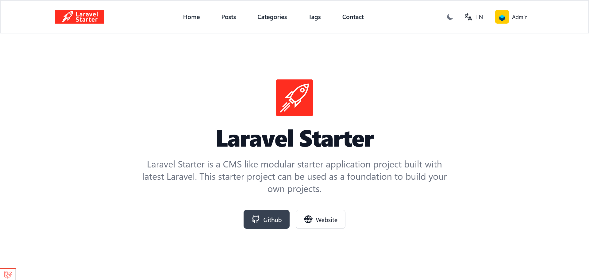 Laravel Starter Homepage